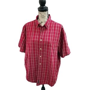 American Eagle Outfitters Red Casual Button Down Shirt